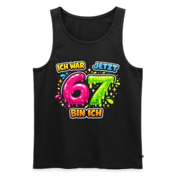 67 Six Seven Meme Gen Alpha Gift - Men's Premium Organic Tank Top - black - Front - AI Model Male 178 light (178cm)