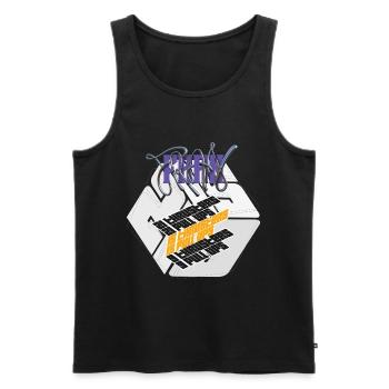Fran Hero WOD Cross Training light graphic version - Men's Premium Organic Tank Top - black - Front - AI Model Male 178 light (178cm)