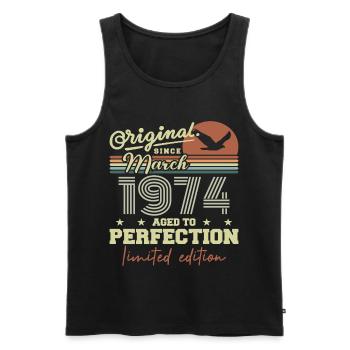 Geburtstag März 1974 - Männer Premium Bio Tank Top - Schwarz - Vorne - Michal (187cm)