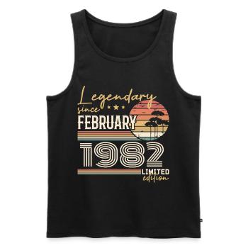 February 1982 Anniversary 1982 Legends February - Men's Premium Organic Tank Top - black - Front - Michal (187cm)