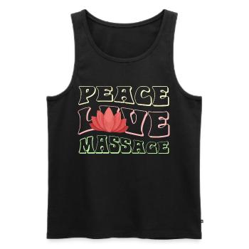 Peace Love Massage Lotus - Men's Premium Organic Tank Top - black - Front - Michal (187cm)