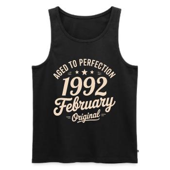 Février 1992 – Februar 1992 - Männer Premium Bio Tank Top - Schwarz - Vorne - Michal (187cm)