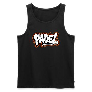 Padel Style Graffiti Style Sport Look Urbain - Débardeur bio Premium Homme - noir - Devant - AI Model Male 178 light (178cm)