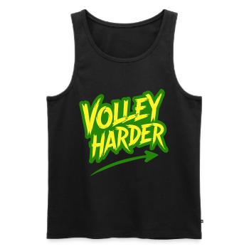 Volley Harder Padel Tennis Power Saying - Men's Premium Organic Tank Top - black - Front - Michal (187cm)