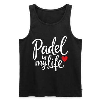 Padel is my life Sportler Statement Herz - Männer Premium Bio Tank Top - Schwarz - Vorne - Michal (187cm)