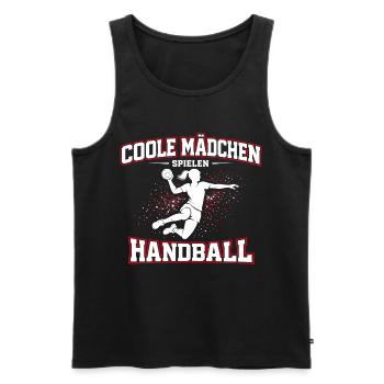 La fille de handball dit cadeau - Débardeur bio Premium Homme - noir - Devant - Michal (187cm)