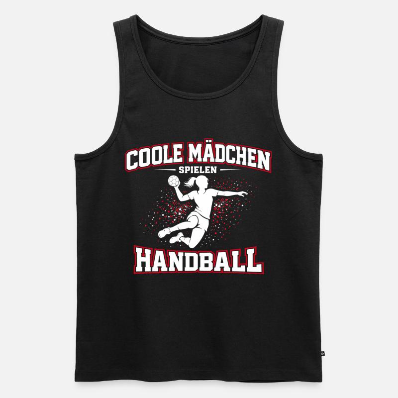 Handball Mädchen Spruch Geschenk - Männer Premium Bio Tank Top - Schwarz