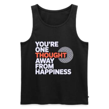Hypnotist One Thought Away From Happiness Pro  - Men's Premium Organic Tank Top - black - Front - AI Model Male 178 light (178cm)