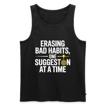 Hypnotist Erasing Bad Habits One Suggestion Pro  - Men's Premium Organic Tank Top - black - Front - AI Model Male 178 light (178cm)