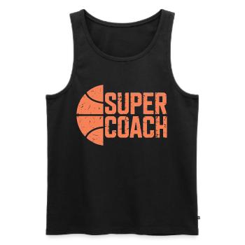 Super Coach humor sports coach basketball team - Men's Premium Organic Tank Top - black - Front - Michal (187cm)