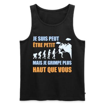 Small but I climb higher humor climbing - Men's Premium Organic Tank Top - black - Front - Michal (187cm)
