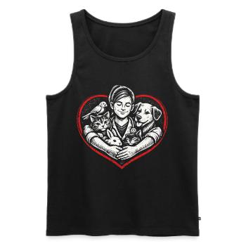 Veterinarian Veterinarian - Men's Premium Organic Tank Top - black - Front - AI Model Male 178 light (178cm)