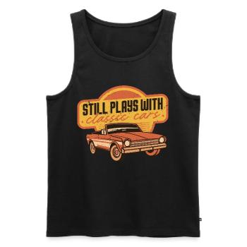 Classic Car Collector Still Plays With Classic Cars - Men's Premium Organic Tank Top - black - Front - Michal (187cm)
