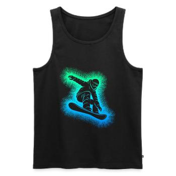 Snowboard Snowboarder Snowboarding - Men's Premium Organic Tank Top - black - Front - AI Model Male 178 light (178cm)