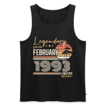 Februar 1993 Jubiläum 1993 Legends Februar - Männer Premium Bio Tank Top - Schwarz - Vorne - Michal (187cm)