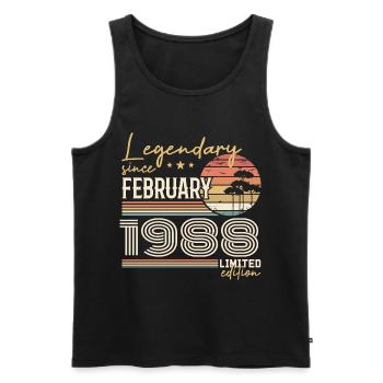 Février 1988 anniversaire 1988 légendes Février - Débardeur bio Premium Homme - noir - Devant - Michal (187cm)