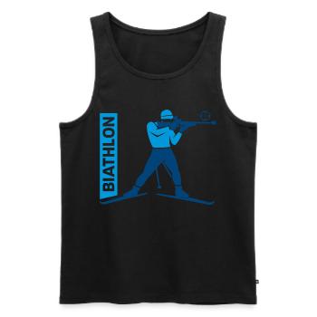 Biathlon Passion Lover Gift - Men's Premium Organic Tank Top - black - Front - AI Model Male 178 light (178cm)