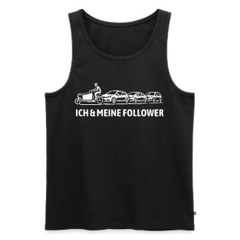 Ich und meine Follower - Lastenrad - Stau - Männer Premium Bio Tank Top - Schwarz - Vorne - AI Model Male 178 light (178cm)