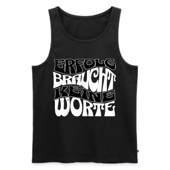 Erfolg braucht keine Worte Graffiti Wordart l - Männer Premium Bio Tank Top - Schwarz - Vorne - Michal (187cm)