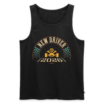 New Driver 2026 (Driving Licence / 4C) - Men's Premium Organic Tank Top - black - Front - AI Model Male 178 light (178cm)