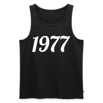 1977 Vintage 1977 Anniversaire Rétro 1977 Cadeau - Débardeur bio Premium Homme - noir - Devant - Michal (187cm)