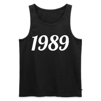 1989 Vintage 1989 Retro Geburtstag 1989 Geschenk - Männer Premium Bio Tank Top - Schwarz - Vorne - Michal (187cm)
