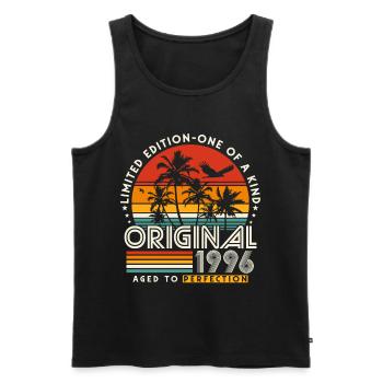Original 1996 Vintage Birthday Gift Retro - Men's Premium Organic Tank Top - black - Front - Michal (187cm)