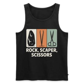 Stone, Scaper, Scissors | Aquascaping Humor - Men's Premium Organic Tank Top - black - Front - AI Model Male 178 light (178cm)