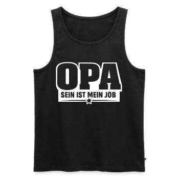 Opa Logo Sein Ist Mein Job - Männer Premium Bio Tank Top - Schwarz - Vorne - AI Model Male 178 light (178cm)