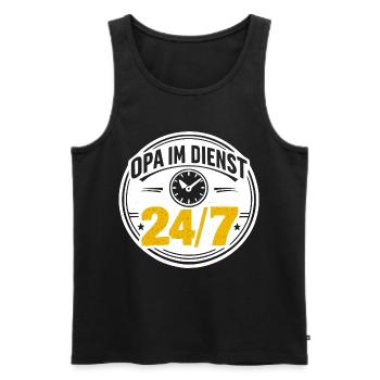 GRANDPA ON DUTY 24x7 Badge - Men's Premium Organic Tank Top - black - Front - Michal (187cm)
