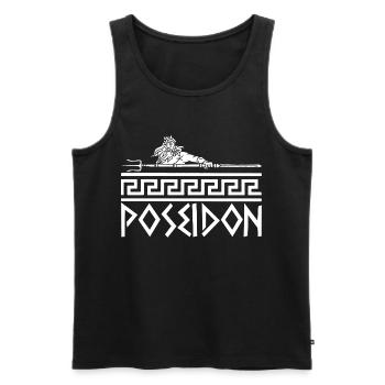 Griechischer Meeresgott (Weiß) - Männer Premium Bio Tank Top - Schwarz - Vorne - AI Model Male 178 light (178cm)