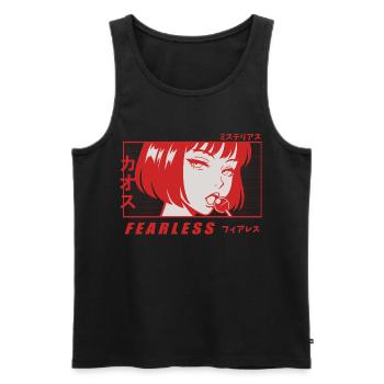 Fille Anime avec la Sucette - Débardeur bio Premium Homme - noir - Devant - AI Model Male 178 light (178cm)