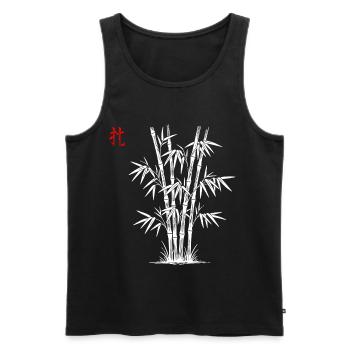 Bambus Asiatisch - Männer Premium Bio Tank Top - Schwarz - Vorne - AI Model Male 178 light (178cm)