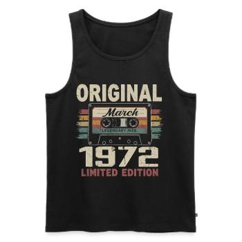 März 1972 Jahrgang März 1972 - Männer Premium Bio Tank Top - Schwarz - Vorne - AI Model Male 178 light (178cm)