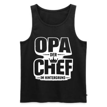 Opa Chef im Hintergrund - Männer Premium Bio Tank Top - Schwarz - Vorne - AI Model Male 178 light (178cm)