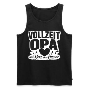 Vollzeit Opa mit Herz und Humor - Männer Premium Bio Tank Top - Schwarz - Vorne - AI Model Male 178 light (178cm)