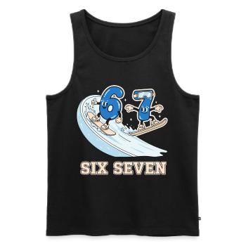 67 Six Seven Snowboarder Wintersport - Männer Premium Bio Tank Top - Schwarz - Vorne - Michal (187cm)