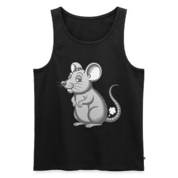 farting mouse, farting, farting, farts, farts, little mouse - Men's Premium Organic Tank Top - black - Front - AI Model Male 178 light (178cm)