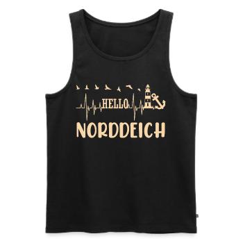 Norddeich MOIN Wattenmeer Nordsee Urlaub - Männer Premium Bio Tank Top - Schwarz - Vorne - AI Model Male 178 light (178cm)