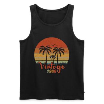 Limited Edition Vintage 1986 - Männer Premium Bio Tank Top - Schwarz - Vorne - Michal (187cm)