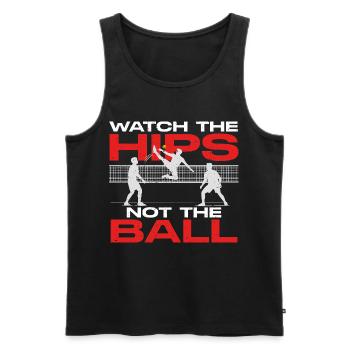 Sepak Takraw Watch The Hips - Men's Premium Organic Tank Top - black - Front - Michal (187cm)