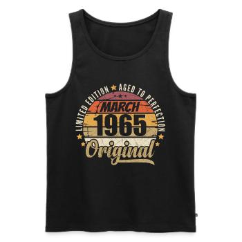 61. Anniversary 61 Years Limited Edition March 1965 - Men's Premium Organic Tank Top - black - Front - Michal (187cm)