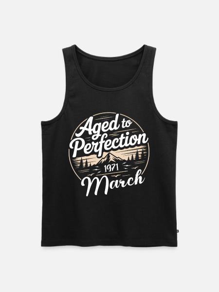 Birthday present march 1971 - Men's Premium Organic Tank Top - black