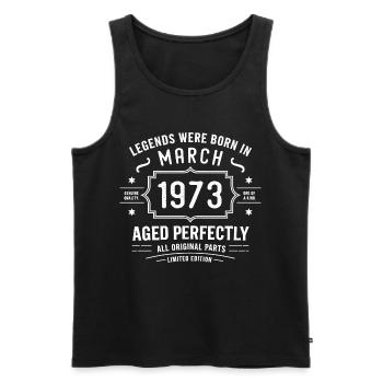 Legendär seit 53. März 1973 Geburtstag März 1973 - Männer Premium Bio Tank Top - Schwarz - Vorne - Michal (187cm)