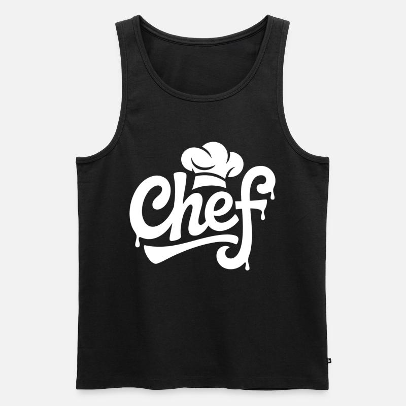 Chef Graffiti Küchenlogo - Männer Premium Bio Tank Top - Schwarz