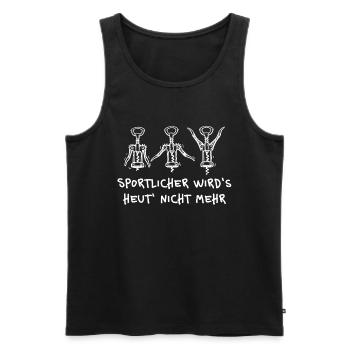 Entraînement en tire-bouchon – Drôle de proverbe de bière - Débardeur bio Premium Homme - noir - Devant - Michal (187cm)