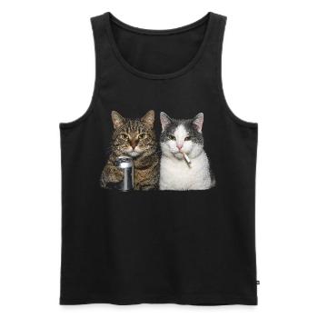 Hardtekk Tekke East Germany Cats - Men's Premium Organic Tank Top - black - Front - AI Model Male 178 light (178cm)