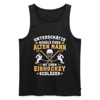 Eishockey alten mann mit einem eishockey schläger - Men's Premium Organic Tank Top - black - Front - AI Model Male 178 light (178cm)