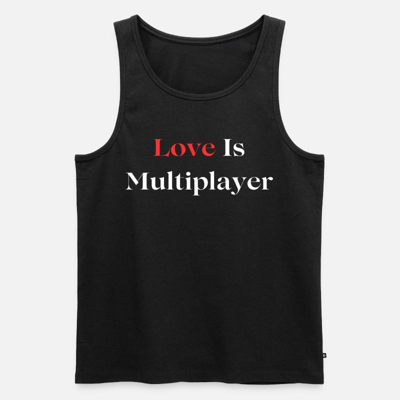 Love Is Multiplayer - Männer Premium Bio Tank Top - Schwarz