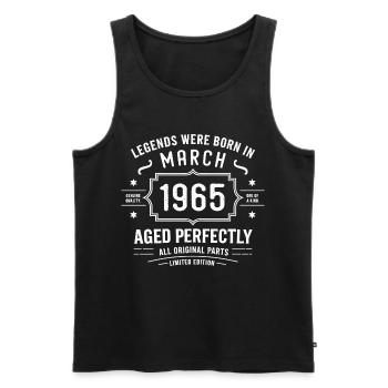 Legendär seit 61. März 1965 Geburtstag März 1965 - Männer Premium Bio Tank Top - Schwarz - Vorne - Michal (187cm)